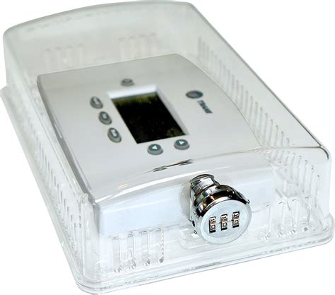 thermostat metal security box|lock box for ac thermostat.